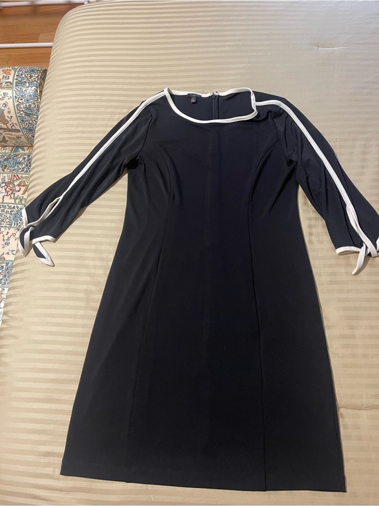 Talbots Dresses & Skirts - Talbots Black Midi Dress with White Piping